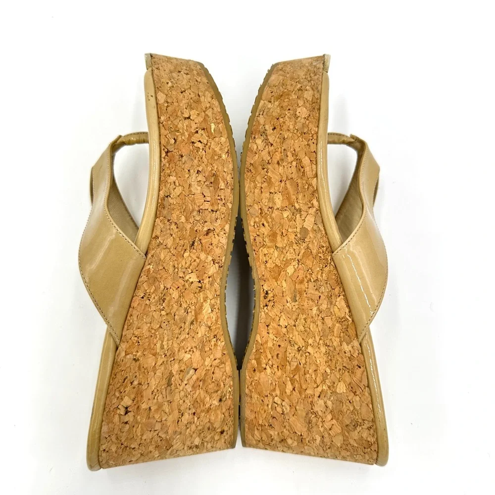 JIMMY CHOO Pathos Patent Leather Cork WEDGES‎ Yellow Women's size 8 EU 38 - Picture 7 of 12